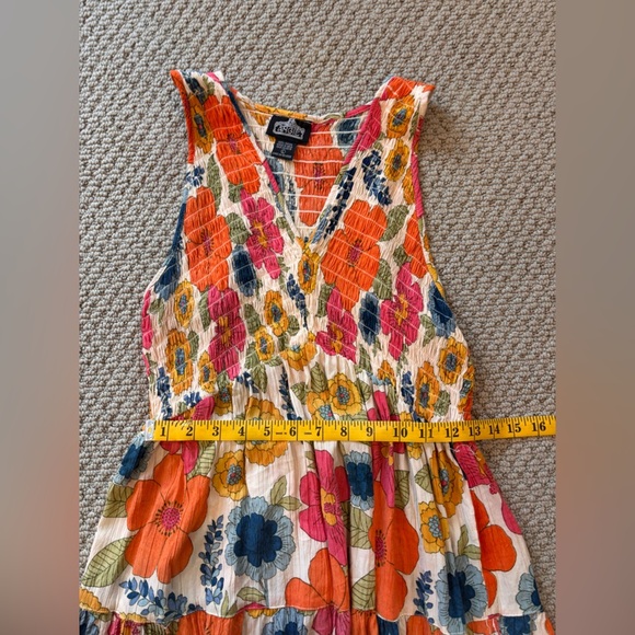 Angie Orange Red Sleeveless V-Neck Sundress - Picture 6 of 6